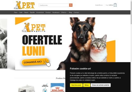 Petshop Online - cele mai mici prețuri la hrană și accesorii pentru animale