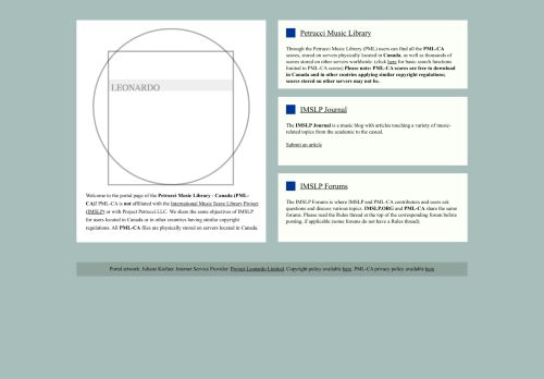 Petrucci Music Library - Canada (PML-CA) Portal
