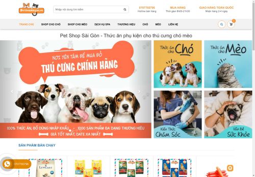 PET SHOP Sài Gòn - PET STORE TP.HCM bán Thức Ăn Phụ Kiện cho Chó và Mèo Uy Tín - Chính Hãng |