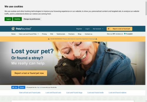 
	Lost and found pets in the UK | petsreunited.com
