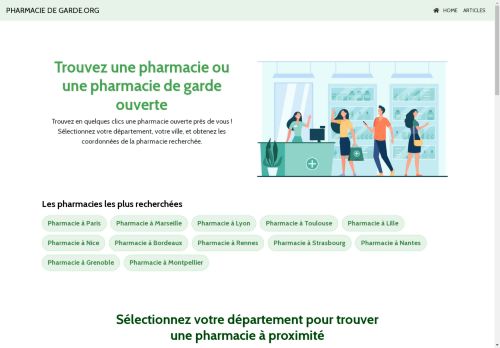 Trouvez une pharmacie ou une pharmacie de garde ouverte aujourd'hui