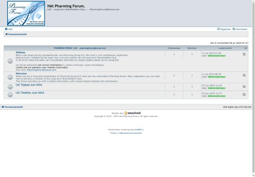 Hét Pharming Forum. - Forumoverzicht