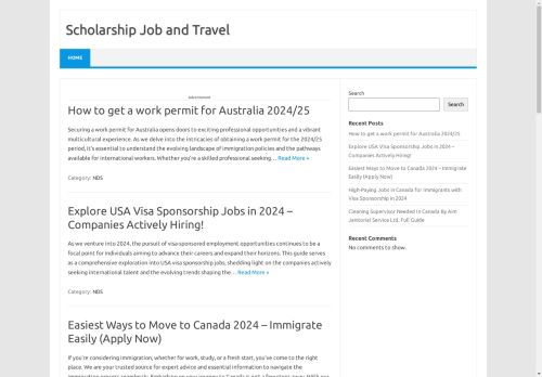 Scholarship Job and Travel