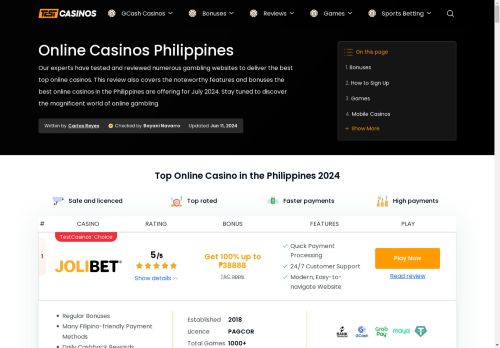 Best Online Casino Philippines 2024 | Top Real Money Casinos