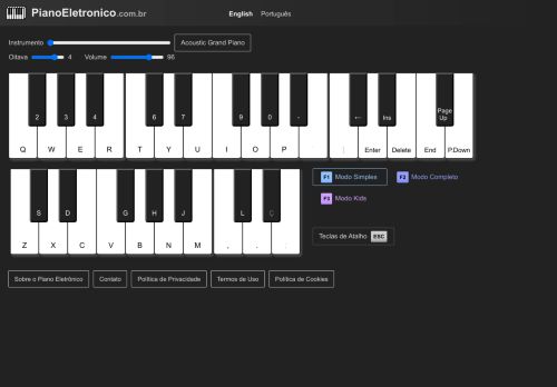 Piano EletrÃ´nico - Teclado virtual online