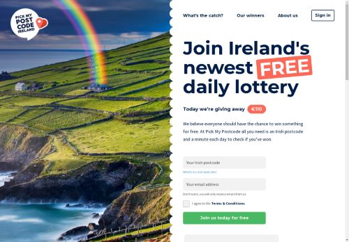 Pick My Postcode | Win €10 a day for FREE