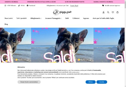 Pettorine per cani moderne, comodità e stile Piggy Pet