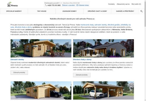 Pineca.cz | Dřevěné domky, garáže a přístřešky