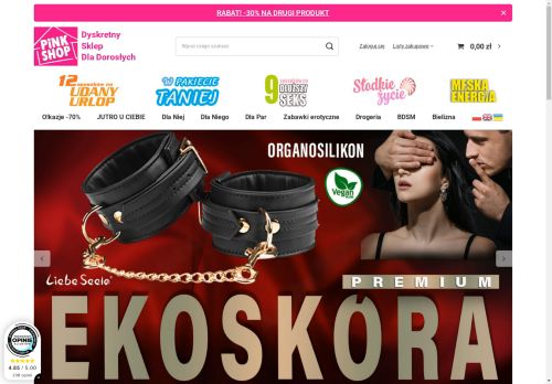 PinkShop Twój dyskretny sklep - 13 sklepów w całej Polsce oraz sklep internetowy z największym asortymentem