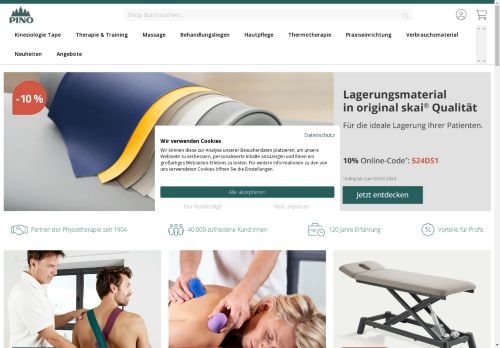 PINO: Therapiebedarf für Physiotherapie, Hotellerie & Wellness