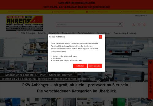 PKW Anhänger Center Ahrens Online Shop. | PKW Anhänger Center Ahrens