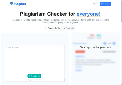 Free Plagiarism Checker & Detector