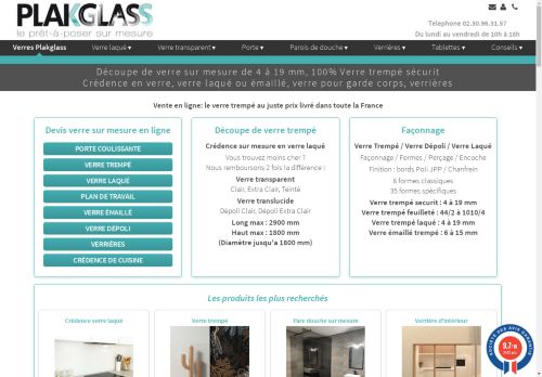 Tout le verre en ligne: Découpe sur mesure verre trempé et crédence en verre