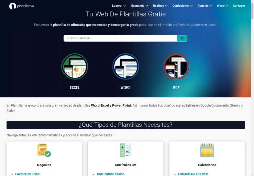 ▷ PLANTILLAMA ◁ Tu Web de Plantillas Gratis [Word, Excel y PowerPoint]