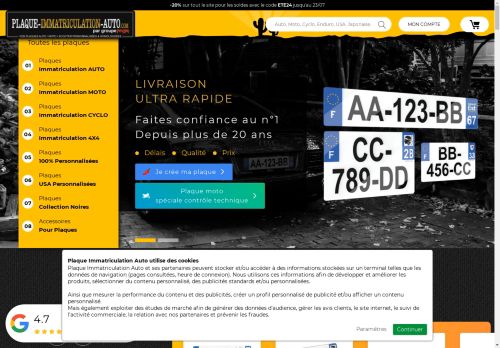 Commandez Plaque d'immatriculation Auto Moto Cyclo en ligne