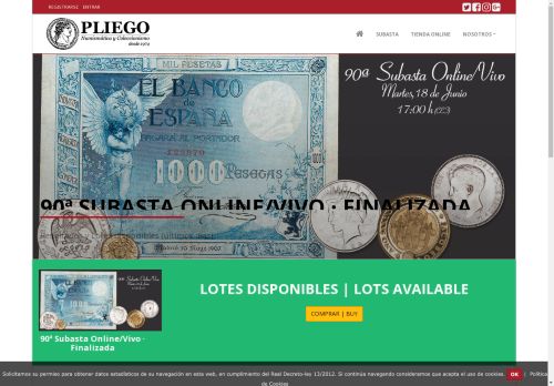 PLIEGO | NumismÃ¡tica y Coleccionismo. Subastas Online y en Vivo