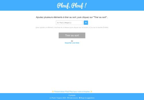 Plouf, plouf ! Tirage au sort en ligne