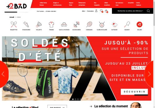 Badminton - le meilleur du badminton sur www.plusdebad.com (+2Bad) - chaussures , raquette, sac, volant, textile, stage