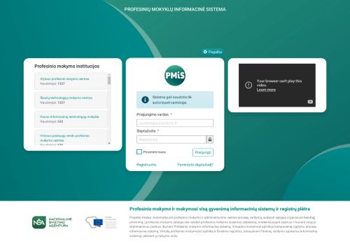 PROFESINIÅ² MOKYKLÅ² INFORMACINÄ SISTEMA - PMIS