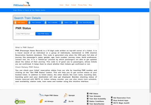 PNR Status - Check PNR Status of IRCTC and Railway Ticket