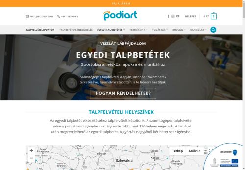 Podiart - számítógépes talpvizsgálat, egyedi talpbetéte, gyógypapucs, cipő