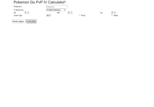 Pokemon Go PvP IV Calculator!