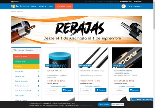 Tienda de billar online en Poolmania