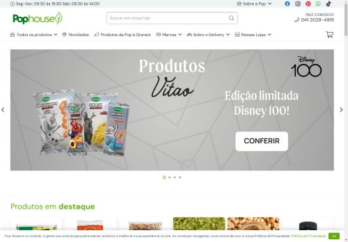 Produtos naturais é na Pop House! Porque comer bem, faz bem!