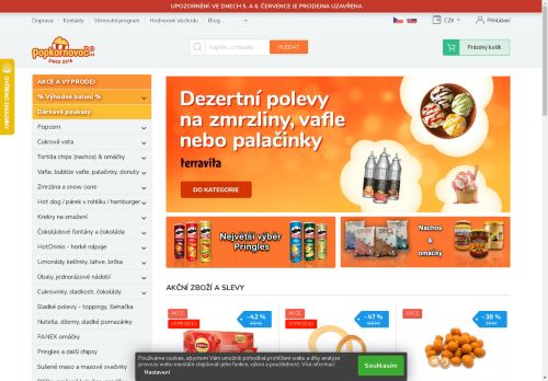 Popcorn, cukrová vata, nachos, sladké a slané dobroty z celého světa | Popkornovač.cz