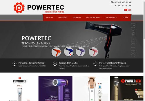 
	POWERTEC Fön, Saç Kurutma, Tıraş Makinaları Distribütörü - ANKARA
