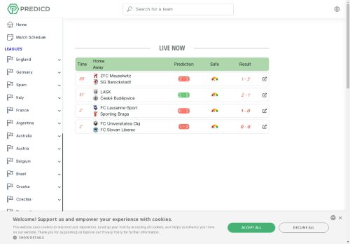 Predicd | AI-powered Football/Soccer Predictions & Tips - Today & Tomorrow