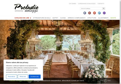 Preludio Noleggio – Noleggio attrezzature per catering, noleggio gazebo e tensostrutture. Tavoli, tovaglie, posate e bicchieri a noleggio