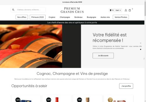 Achat de grands vins et Cognac - Premium Grands Crus