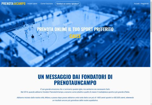 Prenota un Campo da Calcetto, Tennis, Beach Volley, Padel Online