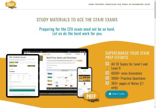 CFA Exam Prep Courses | Videos, Summaries and Quizzes by PrepNuggets