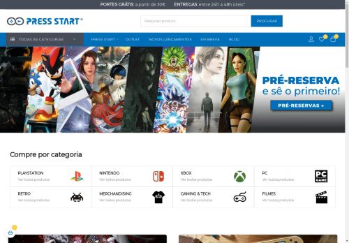 Press Start | Outlet Gaming: Jogos, Acessórios, Merchandising