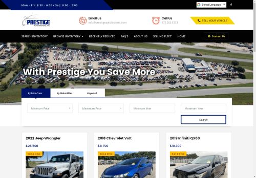 Prestige Auto Brokers | repairable vehicles | salvage cars | clean title