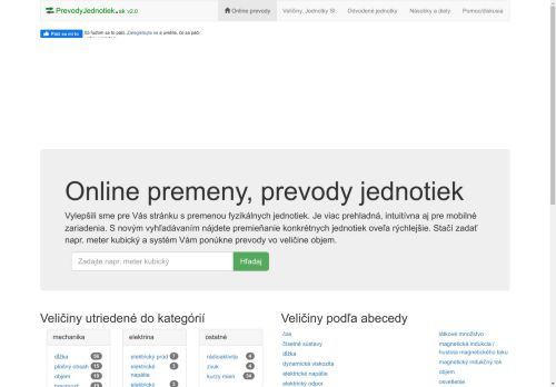 Premeny jednotiek online