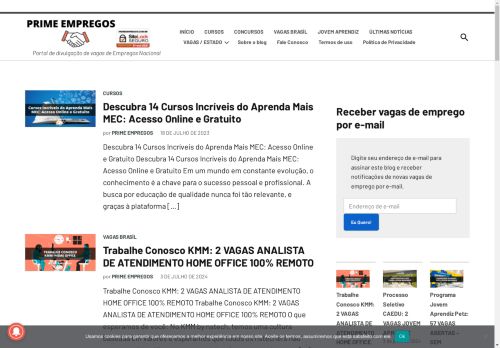 PRIME EMPREGOS - Portal de divulgação de vagas de Empregos Nacional