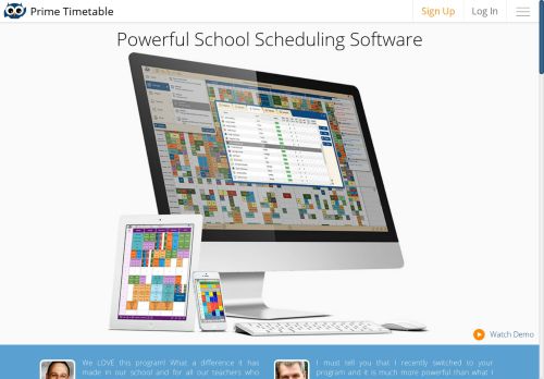 School scheduling software for Mac, PC, tablet and phone - Prime Timetable