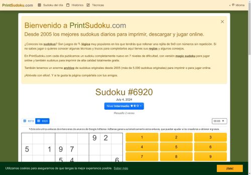 PrintSudoku.com - Sudokus gratis para jugar online e imprimir