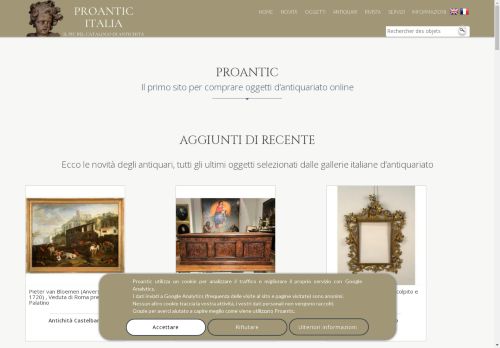 Proantic: Il primo sito per comprare oggetti dâantiquariato online