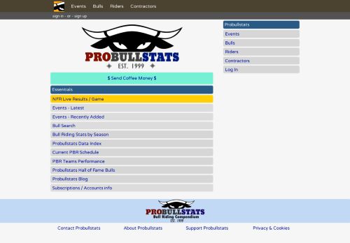 Probullstats Bull Riding Data Central