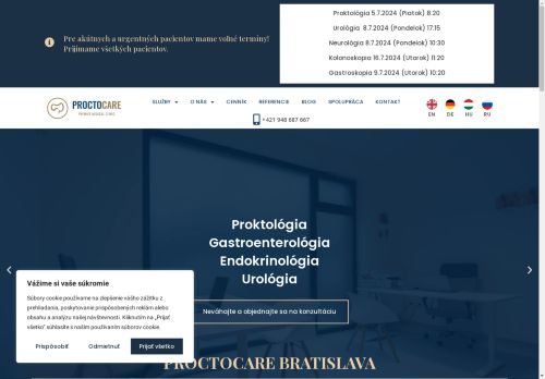 Proktológ Bratislava (proktológia Bratislava) | Proctocare