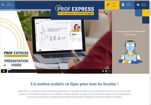 Soutien scolaire en ligne | nº1 Prof Express