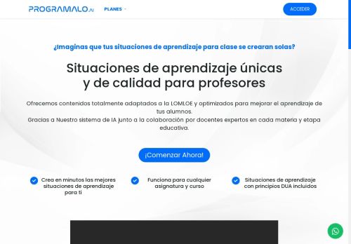 Inteligencia Artificial para Generar Situaciones de Aprendizaje - Programalo.ai