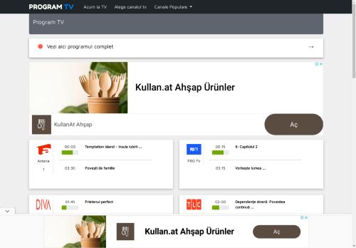 Program TV Azi - Programe TV Online