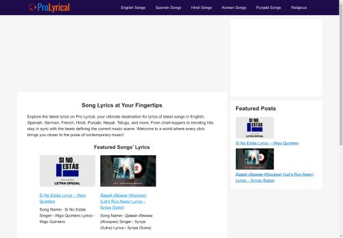 Pro Lyrical - Song Lyrics at Your Finger Tips