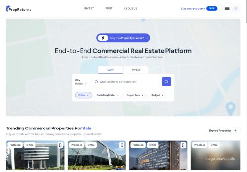 India's Top Commercial Real Estate Marketplace | PropReturns