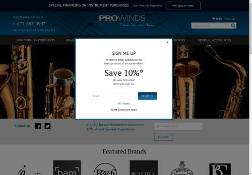 Pro Winds Online Store: Professional Woodwinds, Brass, Saxophones, Trumpets, Trombones, Horns Instruments & Accessories